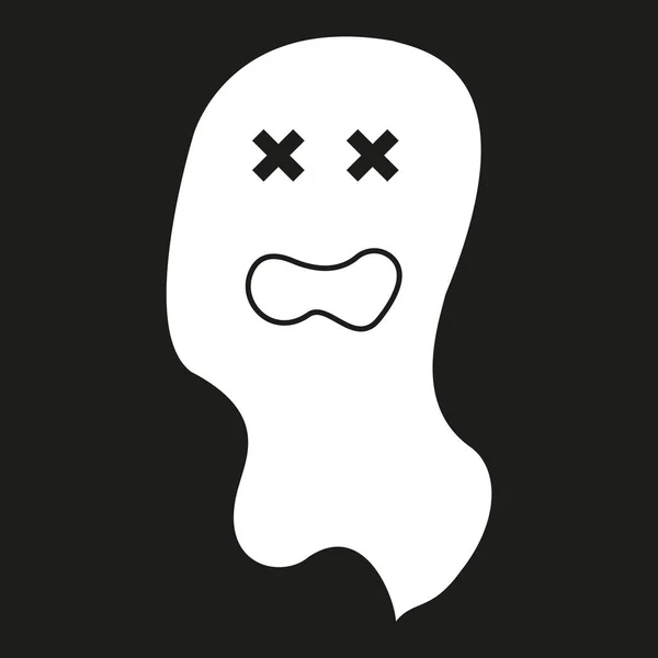 Simple Flat Ghost Illustration Halloween Vector Icon Cute Cartoon Characters — Stock Vector