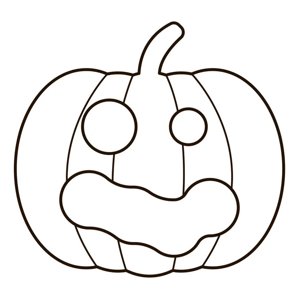 Logo Pampkin Halloween Icona Punpkin Lineare Sfondo Bianco Illustrazione Zucca — Vettoriale Stock