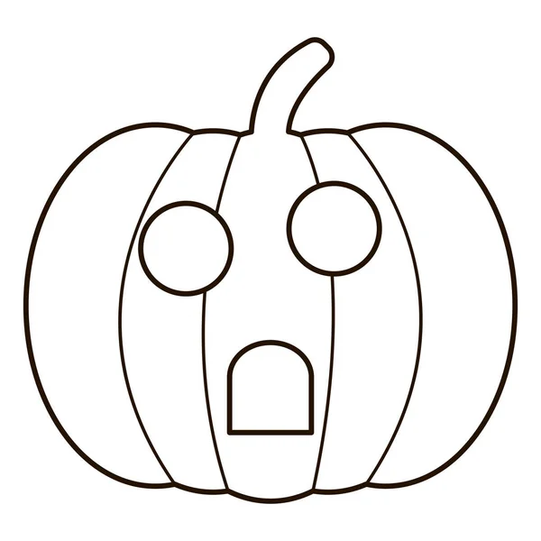 Halloween Dýňové Logo Lineární Punkinová Ikona Bílém Pozadí Černý Vektorový — Stockový vektor