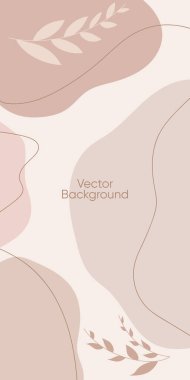 Hikayeler için asgari vektör arkaplanı soyut. Arkaplan için soyut organik çizgiler. Sosyal medya için soyut çıplak desen.