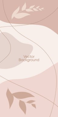 Hikayeler için asgari vektör arkaplanı soyut. Arkaplan için soyut organik çizim. Sosyal medya için soyut çıplak desen. 