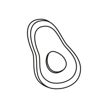 Projeleriniz için vektör avokado simgesi. Doğal egzotik doğrusal meyve. Tropikal meyve logosu.