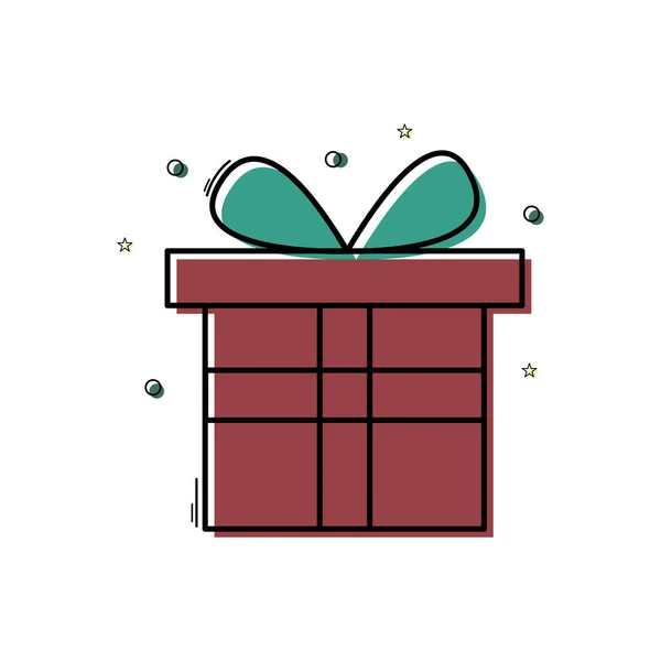 Vector Colorido Icono Regalo Lineal Para Nuevo Año Cumpleaños Eps — Vector de stock