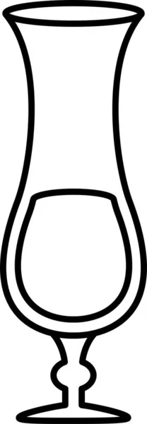 カクテルフルガラスのロゴ カクテル用のブラックのリニアグラス ベクトルアイコン — ストックベクタ