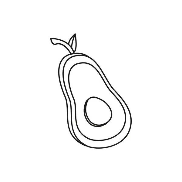 Icona Avocado Vettoriale Tuoi Progetti Frutto Lineare Esotico Naturale Logo — Vettoriale Stock