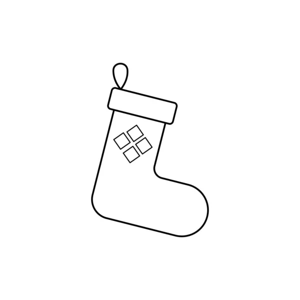 Calcetines Para Navidad Ilustración Lineal Vectorial Calcetines Año Nuevo Para — Vector de stock