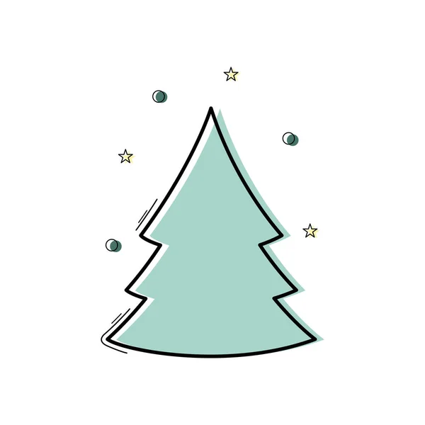 Ilustración Abstracta Del Árbol Navidad Vector Icono Del Árbol Año — Vector de stock