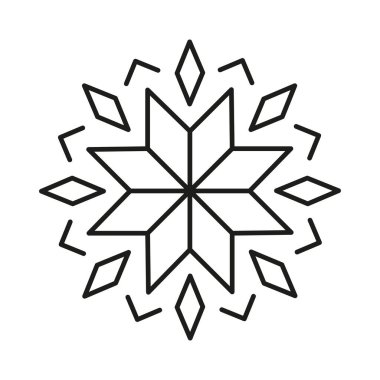 Vektör kar tanelerinin simgesi. Noel için doğrusal çizim. 