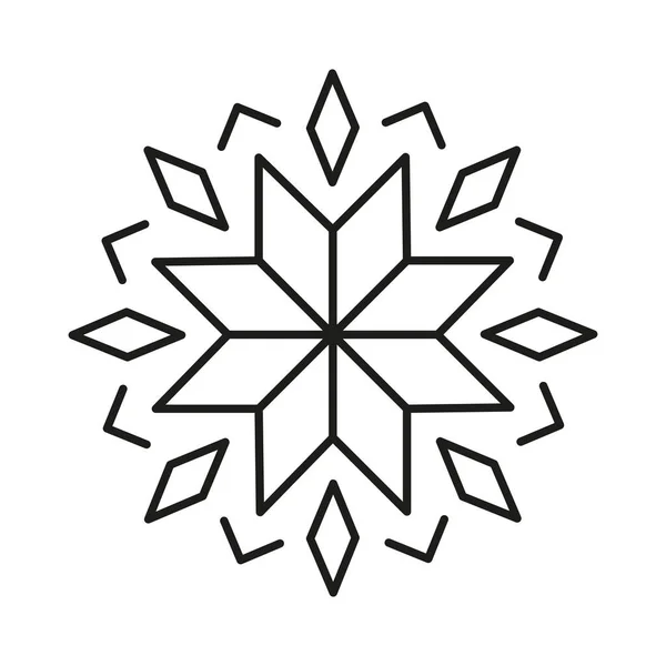 Icono Copos Nieve Vectoriales Ilustración Lineal Para Navidad — Vector de stock