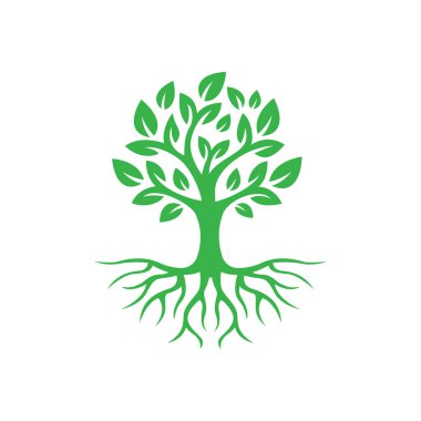 Ağaç doğası ikon tasarımı şablonu izole edildi