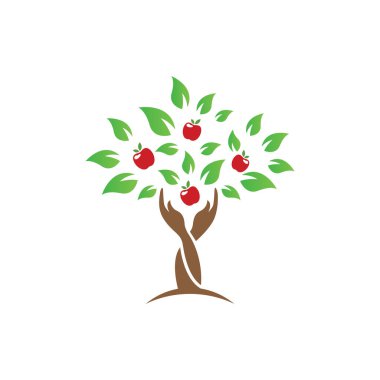 Ağaç elleri simge tasarım şablonu vektörü izole edildi