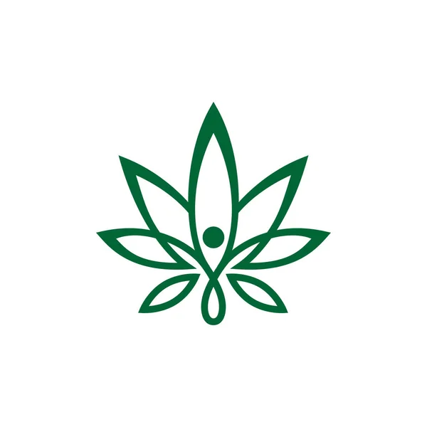 Illustrazione isolata del vettore modello icona foglia marijuana — Vettoriale Stock
