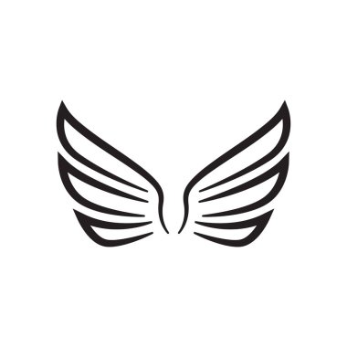 Kanat simgesi tasarım şablonu izole edilmiş vektör illüstrasyonu