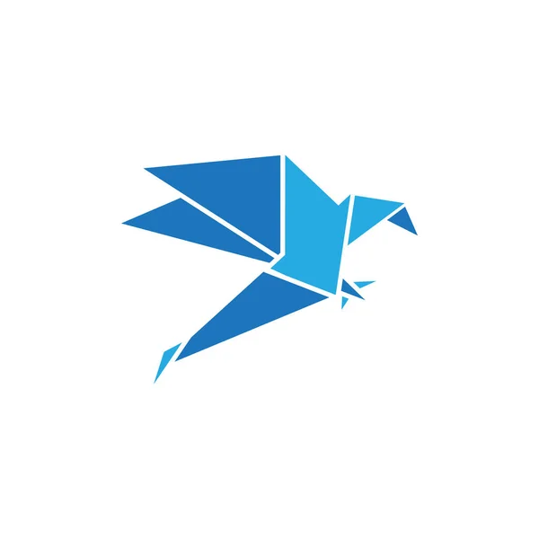 Origami Vogel Symbol Design Vorlage Vektor Isoliert — Stockvektor