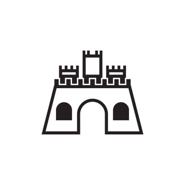 Castle simgesi tasarım şablonu vektör izole illüstrasyonu