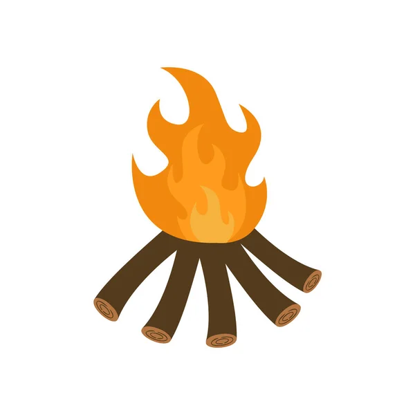 たき火のアイコンデザインテンプレートベクトル絶縁イラスト — ストックベクタ
