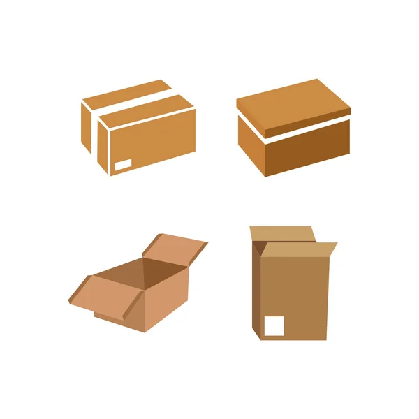 Caja Embalaje Icono Diseño Plantilla Vector Ilustración Aislada — Vector de stock