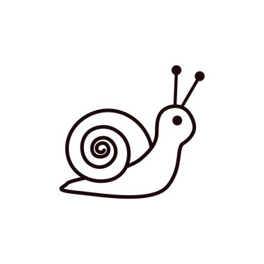 Salyangoz simgesi tasarım şablonu izole edilmiş vektör çizimi