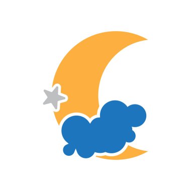 Ay ikonu tasarım şablonu vektör izole illüstrasyonu