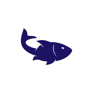 Balık simgesi tasarımı şablonu vektör izole çizimi