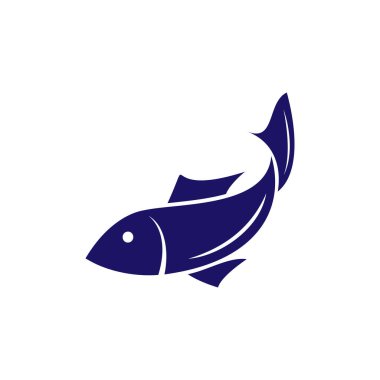 Balık simgesi tasarımı şablonu vektör izole çizimi