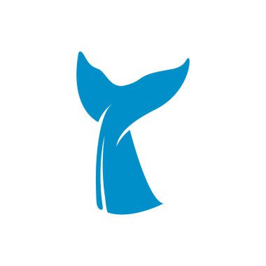 Balık kuyruğu simgesi tasarım şablonu izole edilmiş çizim