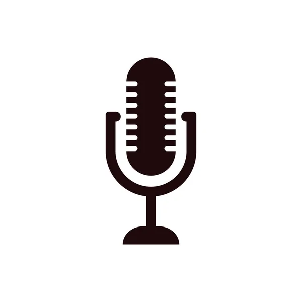 Mic Podcast Con Design Template Διανυσματική Απεικόνιση — Διανυσματικό Αρχείο