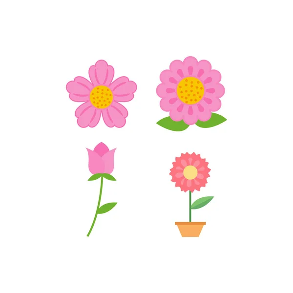 Bloem Pictogram Ontwerp Template Vector Geïsoleerde Illustratie — Stockvector