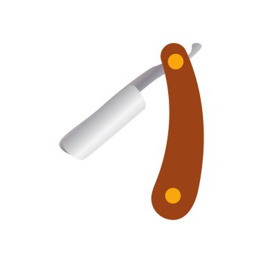 Berber ustura simgesi tasarımı, vektör şablonu izole çizimi