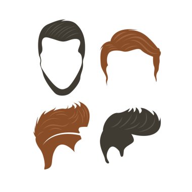 Saç biçimi simgesi tasarım şablonu izole edilmiş vektör çizimi