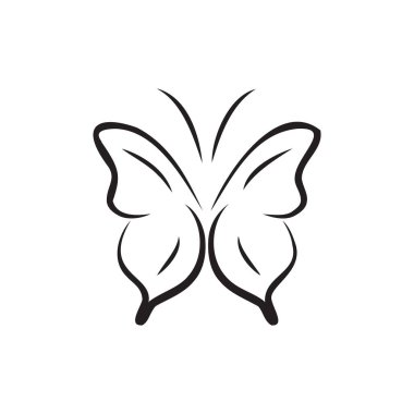 Kelebek simgesi tasarım şablonu izole edilmiş vektör çizimi