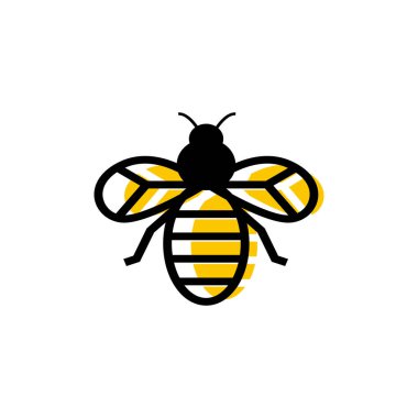 Arı simgesi tasarım şablonu vektör izole çizimi