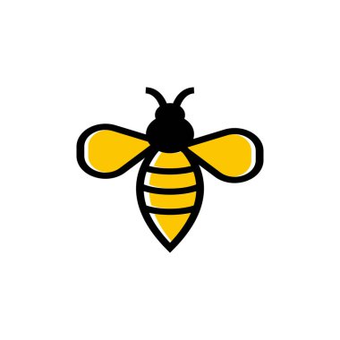Arı simgesi tasarım şablonu vektör izole çizimi