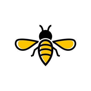 Arı simgesi tasarım şablonu vektör izole çizimi