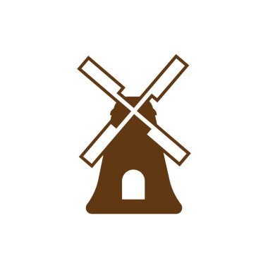 Yel değirmeni ikonu tasarım şablonu izole edilmiş çizim