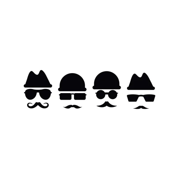 Spy Mustache Icon Design Template Vector Isolated —  Vetores de Stock