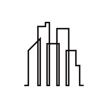 Gökdelen çizgisi simgesi tasarım şablonu izole edilmiş illüstrasyon