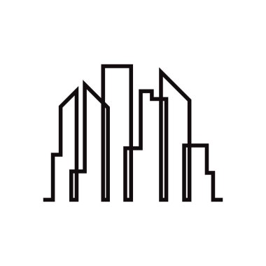 Gökdelen çizgisi simgesi tasarım şablonu izole edilmiş illüstrasyon