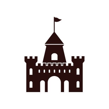 Castle simgesi tasarım şablonu vektör izole illüstrasyonu
