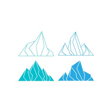 Buz dağı ikonu tasarım şablonu vektör izole illüstrasyonu