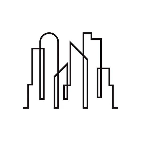 Ουρανοξύστης Γραμμή Εικονίδιο Σχεδιασμό Πρότυπο Διάνυσμα Απομονωμένη Εικόνα — Διανυσματικό Αρχείο