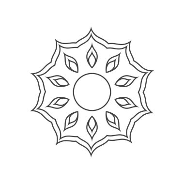 Mandala simge tasarım şablonu izole edilmiş vektör illüstrasyonu