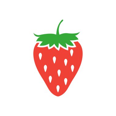 Çilek simgesi tasarım şablonu izole edilmiş vektör çizimi