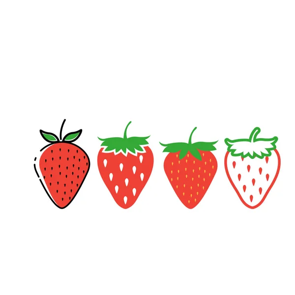 स्ट्रॉबेरी आइकन डिजाइन टेम्पलेट वेक्टर अलग चित्र — स्टॉक वेक्टर