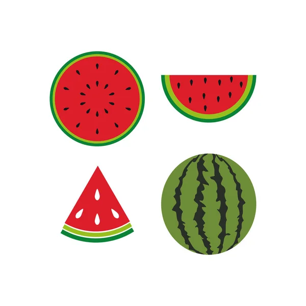 Wassermelone Icon Design Template Vektor isolierte Illustration — Stockvektor