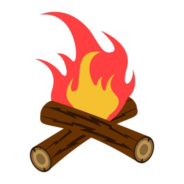 Şenlik ateşi ikon tasarımı şablon izole edilmiş illüstrasyon