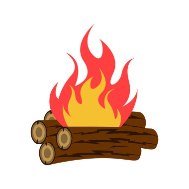 Şenlik ateşi ikon tasarımı şablon izole edilmiş illüstrasyon