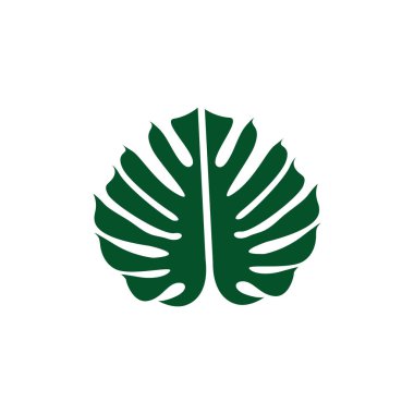 Canavar yaprağı ikonu tasarımı şablon izole çizimi