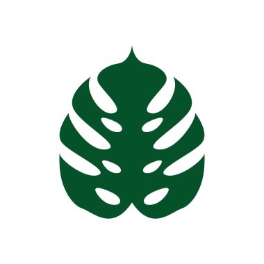 Canavar yaprağı ikonu tasarımı şablon izole çizimi