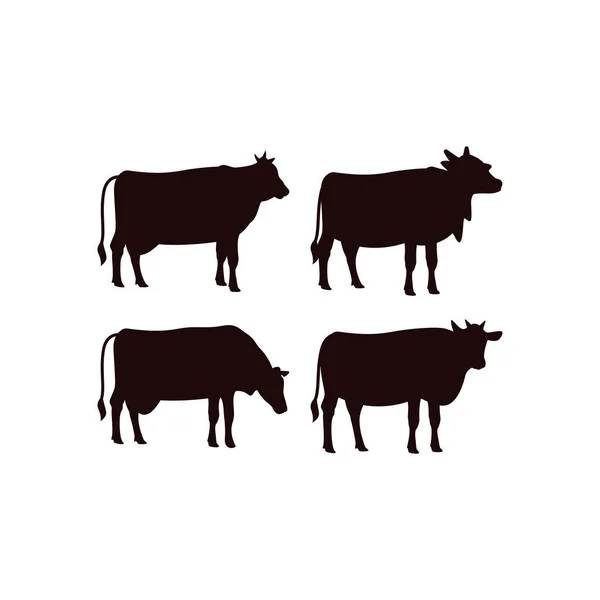 Ilustração Isolada Vetor Modelo Ícone Vaca — Vetor de Stock